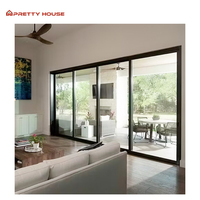 Balcon extérieur moderne empilable en alliage d'aluminium avec porte coulissante en verre double vitrage trempé, étanche et isolant thermiquement