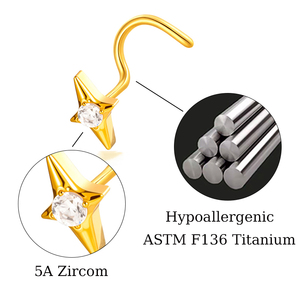 Anneaux de <span class=keywords><strong>nez</strong></span> Maina Gold en titane ASTM F136, clous de <span class=keywords><strong>nez</strong></span> en forme de papillon géométrique CZ, bijoux de septum nasal en forme de S, <span class=keywords><strong>piercing</strong></span> de <span class=keywords><strong>narine</strong></span> - Product Image 2