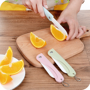 Couteau à fruits en céramique pour la cuisine, couteau à fruits, couteau pliant à chaîne, éplucheur miniature portable pour la maison, couteau pour aliments pour bébés - Product Image 2