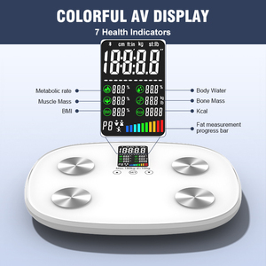Inteligente elegante vidro temperado gordura corporal escala IMC indicador peso escala com App mede composição corporal - Product Image 3