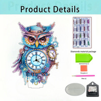 Kit d'horloge de peinture diamantée 5D de forme spéciale, broderie de strass DIY avec support, décoration d'intérieur, cadeau