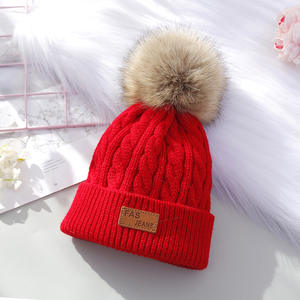 2026 Hot Sale Custom Unisex Winter Warm Soft Acrylic <b>Pom</b> <b>Pom</b> Thick Knit Beanie Image Style Autumn Cuff Adjustable - Product Image 6