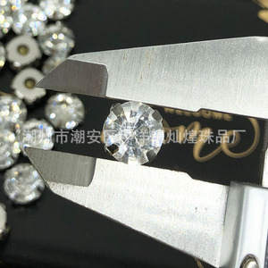 Strass à une seule ouverture pour oreille, 6-10mm, en verre rond, effet diamant, creux, à coudre à la main, pour accessoires de robe de mariée - Product Image 2