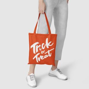 DLBZ - Bolsa de Compras de Algodón Personalizada de Halloween, Reutilizable, Duradera, Portátil, Ecológica, con Cuerda de Dos Lados, Estilo Nuevo - Product Image 4