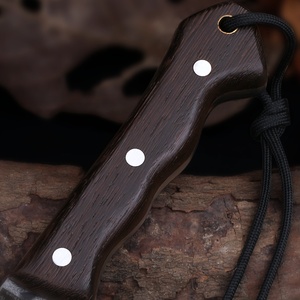มีดพกพาอเนกประสงค์แบบปรับแต่งได้ ใบมีดสแตนเลส ด้ามไม้ สำหรับงานอุตสาหกรรม ล่าสัตว์ EDC DIY แบบปลายแหลม - Product Image 3