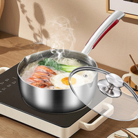 Marmite à soupe en acier inoxydable commercial, marmite à fond épais, marmite à lait, cuisinière à gaz et à induction pour restaurant, hôtel