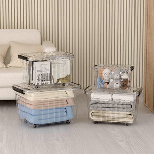 Dengbei giá rẻ <span class=keywords><strong>60L</strong></span> nhựa không thấm nước hộp lưu trữ với bánh xe tổ chức - Product Image 3