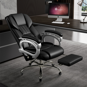 <span class=keywords><strong>Chaise</strong></span> de bureau exécutive ergonomique de luxe contemporaine, fonction <span class=keywords><strong>rotative</strong></span>, dossier haut, cuir synthétique, massage, base en acier inoxydable - Product Image 1