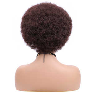 Nuovo arrivo parrucca Afro morbida per le donne parrucche ricciolute crespi con frangetta corta Afro riccia grande parrucca a sbuffo sintetica - Product Image 3