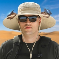 Topi Matahari 2026 BARU dengan Kipas Pengisian Daya Tenaga Surya, Topi Pendingin untuk Hiking Luar Ruangan, Jaring Bernapas, Cepat Kering, Poliester, Olahraga, Nelayan