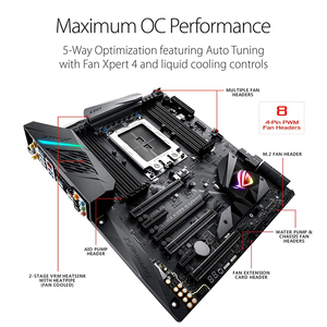Asusrog sTR4เกม X399-E Strix X399 SATA 6กิกะไบต์/วินาทีเมนบอร์ด USB 3.1 EATX AMD เวิร์กสเตชันแบบขยาย - Product Image 3