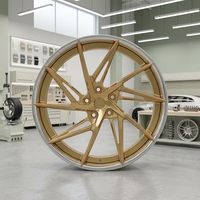 Juego de 2 Ruedas Forjadas de 18-22 Pulgadas, 5x112, Aleación de Aluminio 6061-T6, Acabado Bronce Pulido, Diseño Cóncavo, Personalizadas para Mercedes, Nuevas, 25mm