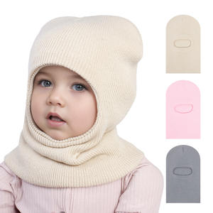 Topi Balaclava Bayi Musim Dingin Hangat Rajutan Beanie Syal Satu Bagian Unisex Anak-Anak Harian Spandex/Polyester 8 Warna - Product Image 1