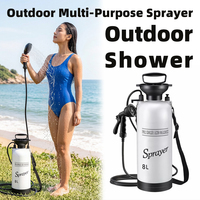 Douche portable pliable et durable pour l'extérieur, pulvérisateur manuel à pression, pompe de douche de camping, rinçage pour la plage et le surf, randonnée, bain pour animaux, arrosage