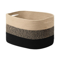 Panier de rangement en corde de coton, organiseur de bureau, boîte de rangement pour jouets, en tissu, multifonctionnel, pliable, grande capacité, modèle