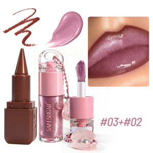 Cross-border <strong>SAM</strong> SUGAR Beauty Makeup Chocolate Lip Liner Lip Oil Set Fine Glitter Long Lasting Natural Moisturizing Color - Product Image 6
