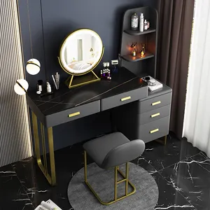 Modern Luxury Bedroom Furniture Makeup Console Storage Table With Smart Mirror Wooden Dressing Table