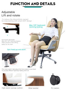 Chaise de directeur en cuir véritable CEO Office Chair Revolving Luxury Big Boss Executive Office Chair Furniture <span class=keywords><strong>MEETCO</strong></span> - Product Image 3