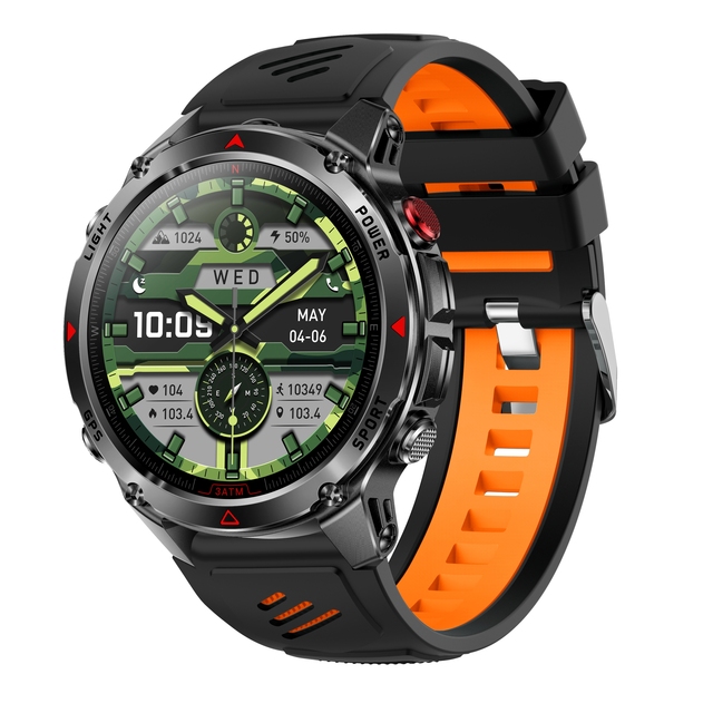 NEW BT Call Smart Watch with 1.46 Inch HD Screen Custom Dial Fitness Watch LED Flashlight Health Monitor for GPS Tracking