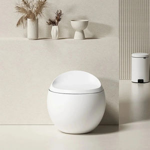 Nuevo diseño de baño de cerámica de alta calidad <span class=keywords><strong>S</strong></span> Trap White Egg Shape Smart Automatic Intelligent Wall Hung Body Sensor WC Inodoro - Product Image 4