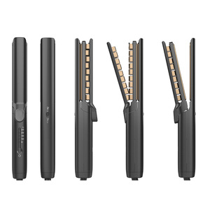 Multi Functional Hair Straightener And Curling Iron With Checkerboard Plate 2 In 1 Styler For Dry Hair Fast Heating PTC Ceramic - Product Image 4