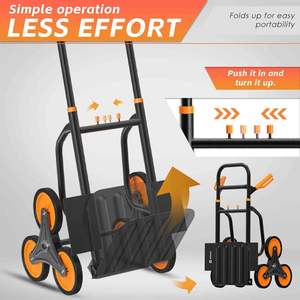 รถยกบันไดแบบใช้มือพับได้มี6ล้อท่อเหล็กหนาสำหรับบันได - Product Image 5