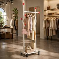 Estante de Almacenamiento de Ropa de Acero al Carbono Tipo Piso, Soporte para Sombreros y Ropa, Fácil de Instalar, Venta al por Mayor de Fábrica