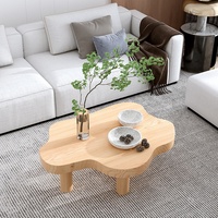 Table basse WANEMI de style nordique moderne, petite, réglable, en bois, inspirée des nuages, avec un design créatif pour le salon