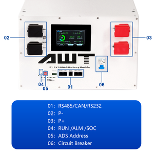 Système solaire hors réseau AWT 16 kWh 48 V, batterie au lithium Lifepo4 modulaire 51,2 V 314 Ah 16 kW pour stockage d'énergie de secours domestique - Product Image 3
