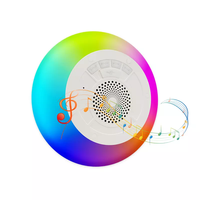 Haut-parleur de douche Hifi Sound IPX7 Résistance à l'eau Haut-parleur BT sans fil portable rond extérieur avec lumière LED colorée