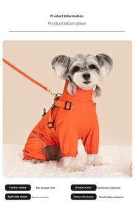 Vierbeinige Winddichte Winter-Hundejacke mit Wärmeschutz und Integriertem, Leinenkompatiblem Geschirrmantel für Brust & Rücken - Product Image 4