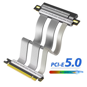 Cable de Extensión Flexible PCI-E 16X 5.0 de 20CM, Adaptador PCI, Riser PCIe, Conector PCIe de 90 y 180 Grados para Tarjetas GPU, Transmisión de Alta Velocidad - Product Image 1