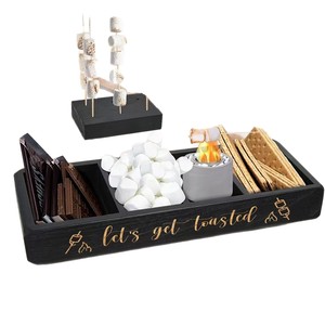 Cross-border wooden marshmallow cookie <b>storage</b> <b>box</b>, simple kitchen decoration <b>box</b>, outdoor <b>camping</b> and barbecue <b>storage</b> <b>box</b> - Product Image 5