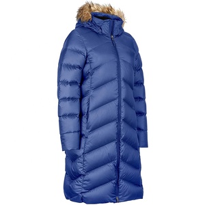 Chaqueta acolchada azul Reversible de alta calidad, diseño de abrigo largo con capucha, cierre de cremallera impermeable, bordado de talla grande 'Far' para - Product Image 2