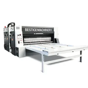 Máquina troqueladora ranuradora de impresora de doble color Pizza Box 2300