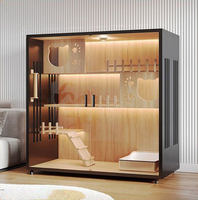 Cage à chat en bois moderne multi-niveaux de luxe à prix abordable avec des espaces spacieux pour les foyers multi-chats