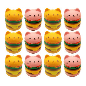 Juguetes Antiestrés de PU con Forma de Gato Hamburguesa Kawaii, de Rebote Lento, para Niños de 5 a 13 Años, Venta al Por Mayor de Fábrica - Product Image 1