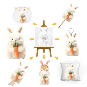 Factory Direct Low MOQ custom plush toys 30cm Soft Plush Rabbit stuffed animal toys Custom Keychain Pillow Fruit