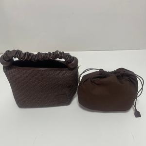 Nouveauté, vente chaude, sac seau de rangement de luxe fait à la main, personnalisé, écologique, imperméable, en PU tissé, avec fermeture éclair, pour femmes - Product Image 5