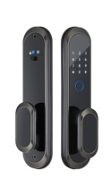 Poignée de serrure intelligente à empreintes digitales, serrure de casier avec charge USB, serrure de porte intelligente noire, serrure de porte numérique intelligente
