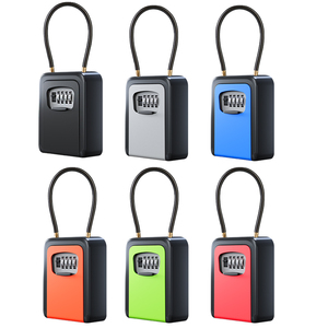 ロックボックス、吊り下げ式パスワードロックケース、南京錠、スチールワイヤーロープ延長フック、4桁デジタルパスワードセーフ - Product Image 4