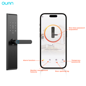Qunn Thông Minh Kỹ Thuật Số <span class=keywords><strong>Wifi</strong></span> Cửa Khóa Nhôm Thép Vân Tay & Mật Khẩu Truy Cập Không Dây Key Tương Thích Tuya Thông Minh Cho Cửa Gỗ - Product Image 3
