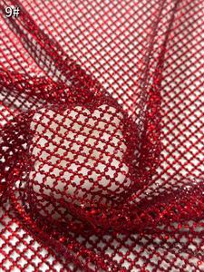 Sparkle Beaded Haute Couture Glue Stick Tela de diamantes de imitación con diamantes de imitación plateados para un vestido de novia - Product Image 6