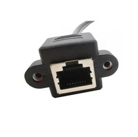 Cable RJ45 de 8 pines hembra a hembra, Panel de tornillo, montaje de red Ethernet LAN, Cable de extensión de 8 pines, 0,3 m, 0,6 m