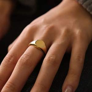 Chris April verstellbarer echter 925er Sterling Silber Siegelring Vergoldete 14 Karat Ewigkeit sband ringe - Product Image 3