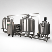 Ligne de production laitière en acier inoxydable, pasteurisateur discontinu, réservoir agitateur, pompe, unité de remplissage et de canalisations pour atelier laitier