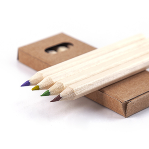 Crayons de couleur hexagonaux promotionnels de 3,5 pouces, mini-set de crayons de couleur, écologiques, prise en main <span class=keywords><strong>facile</strong></span>, logo personnalisé, crayons en bois, <span class=keywords><strong>papier</strong></span> kraft - Product Image 5