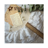 Bordure en dentelle à double couche brodée de fleurs |   Dentelle pour ourlets de jupes, poignets, tenues Lolita, robes de mariée et décoration intérieure – Direct Usine
