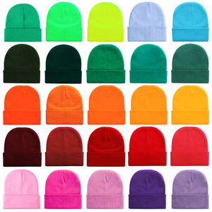 Custom Logo Knit Beanie Winter Hats for Men and Women, Warm Cuffed Beanie Cap, Promotional Blank Hat
