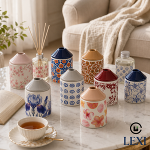 Diffuseur de parfum en céramique peint à la main avec motif floral, en porcelaine blanche, sélection multicolore, bocal conique, <span class=keywords><strong>cadeau</strong></span> parfumé - Product Image 3